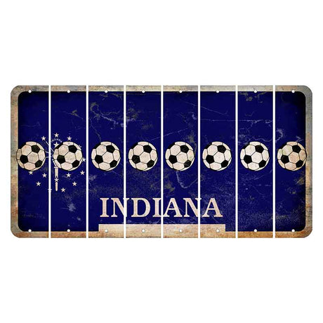 Indiana Blue Cut License Plate Strips (Set of 8)