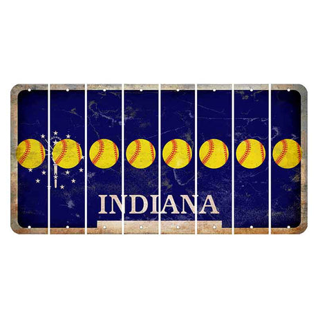 Indiana Blue Cut License Plate Strips (Set of 8)