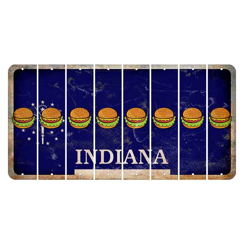 Indiana Blue Cut License Plate Strips (Set of 8)