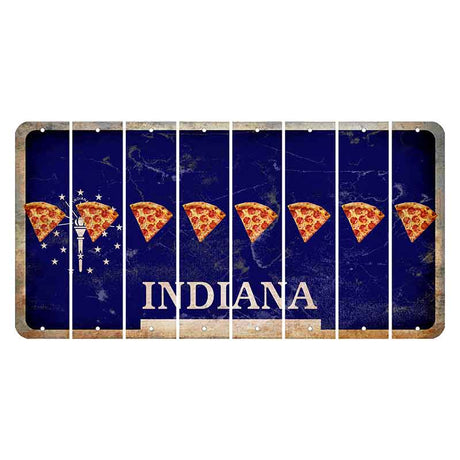 Indiana Blue Cut License Plate Strips (Set of 8)