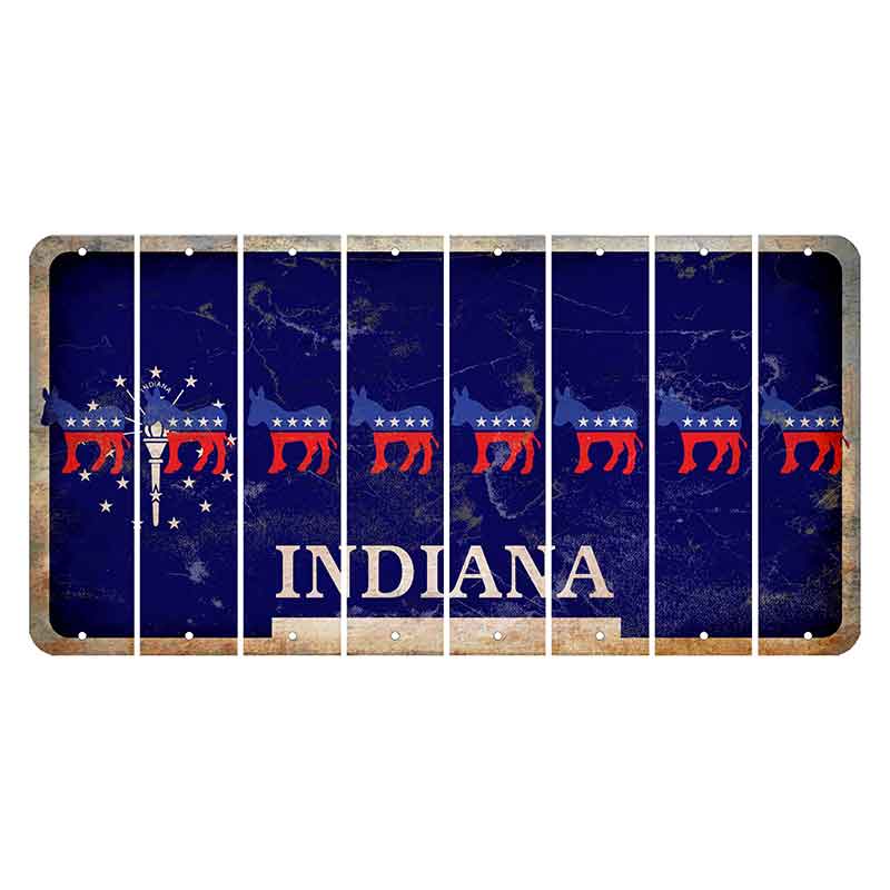 Indiana Blue Cut License Plate Strips (Set of 8)