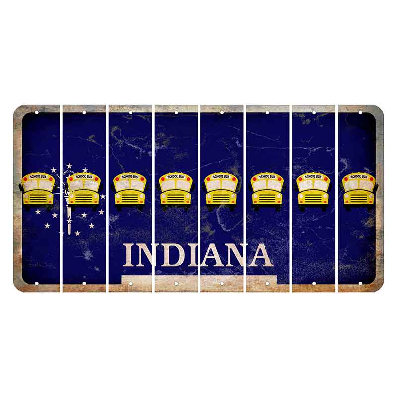 Indiana Blue Cut License Plate Strips (Set of 8)