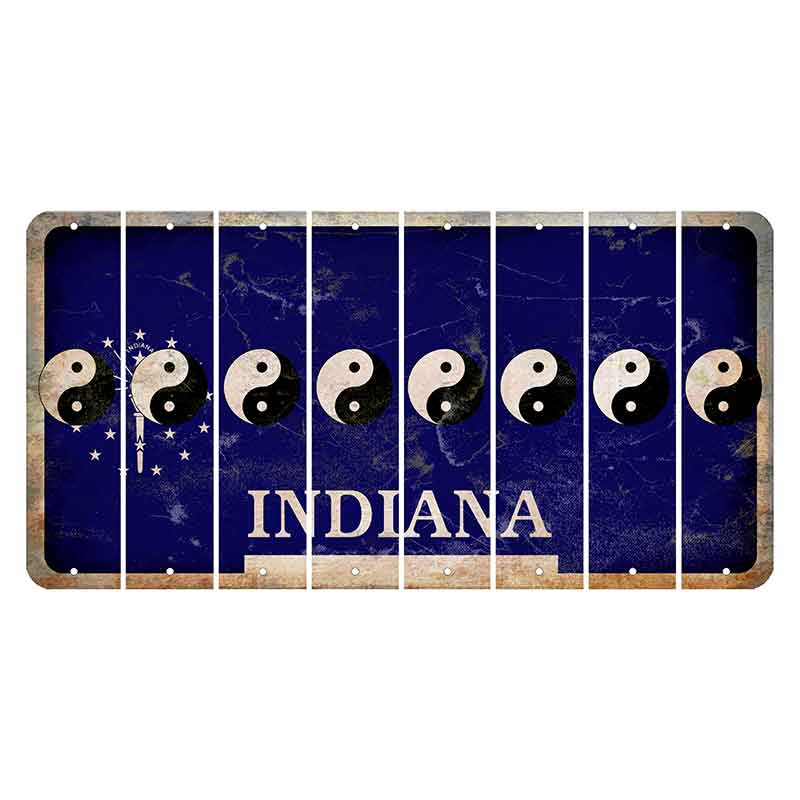 Indiana Blue Cut License Plate Strips (Set of 8)