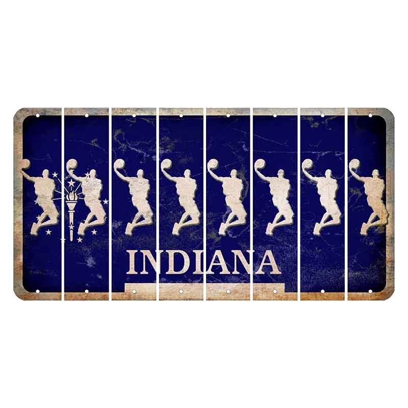 Indiana Blue Cut License Plate Strips (Set of 8)