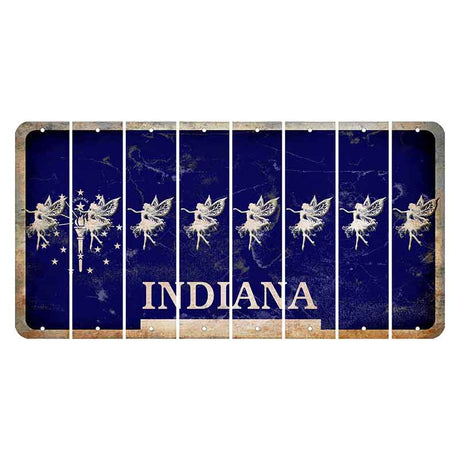 Indiana Blue Cut License Plate Strips (Set of 8)