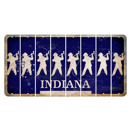 Indiana Blue Cut License Plate Strips (Set of 8)