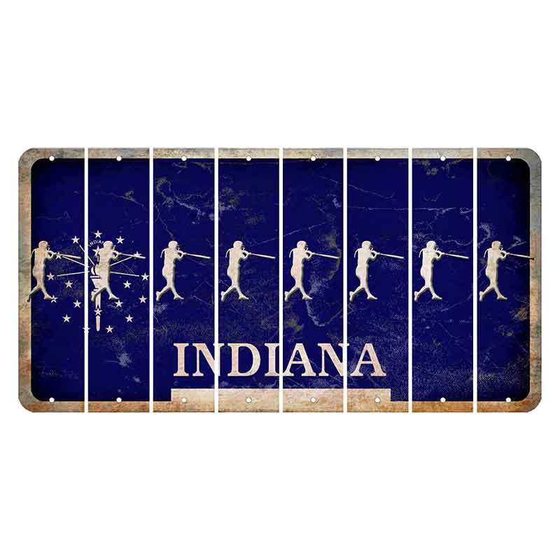 Indiana Blue Cut License Plate Strips (Set of 8)