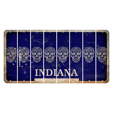 Indiana Blue Cut License Plate Strips (Set of 8)