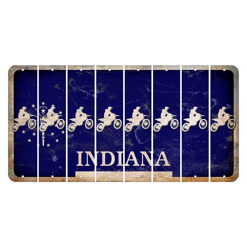 Indiana Blue Cut License Plate Strips (Set of 8)