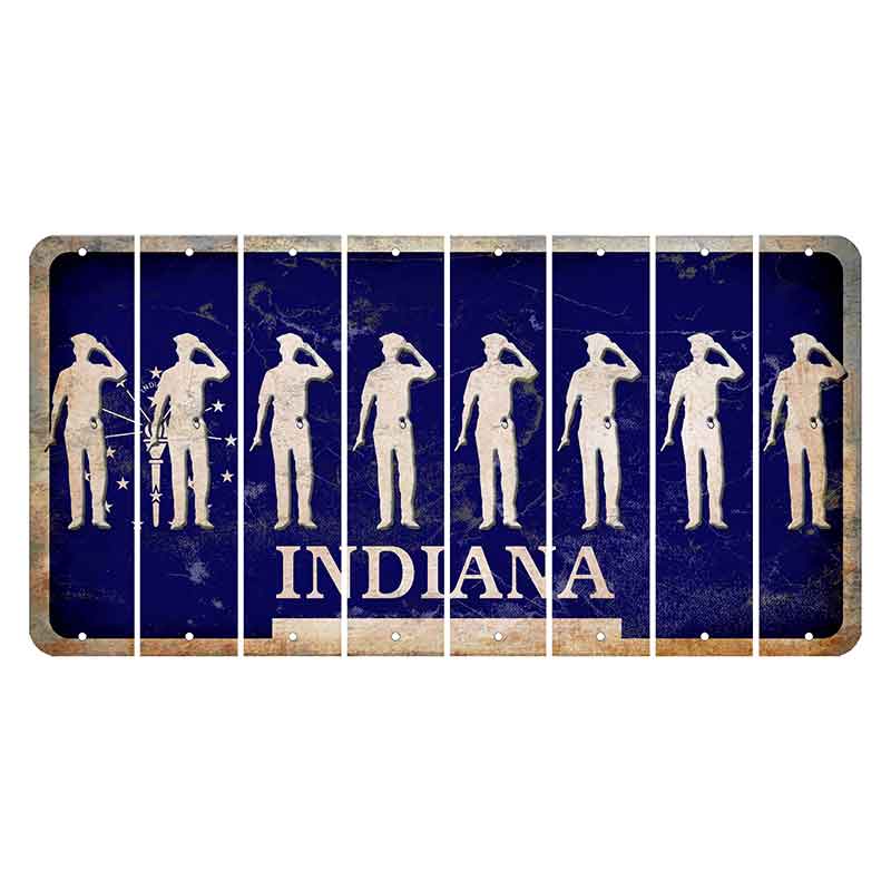 Indiana Blue Cut License Plate Strips (Set of 8)