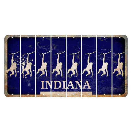 Indiana Blue Cut License Plate Strips (Set of 8)