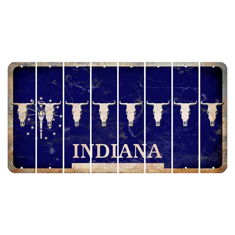 Indiana Blue Cut License Plate Strips (Set of 8)