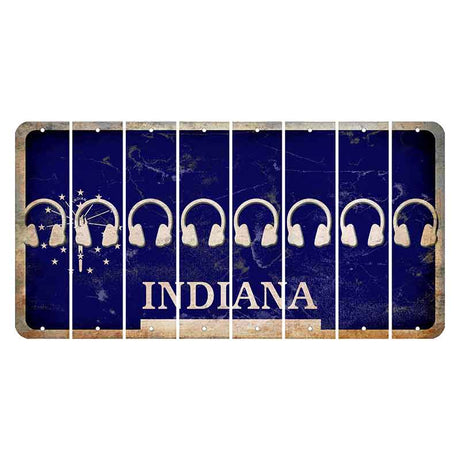 Indiana Blue Cut License Plate Strips (Set of 8)