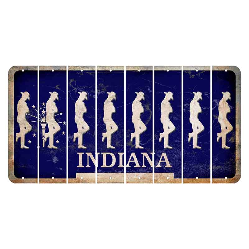 Indiana Blue Cut License Plate Strips (Set of 8)