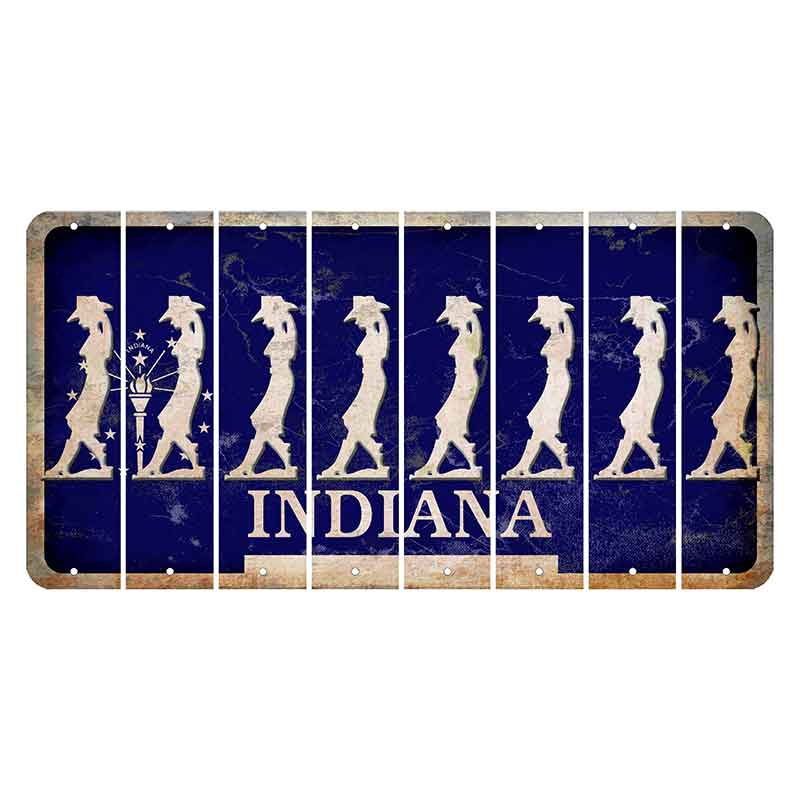 Indiana Blue Cut License Plate Strips (Set of 8)