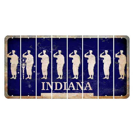 Indiana Blue Cut License Plate Strips (Set of 8)