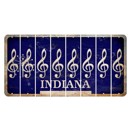 Indiana Blue Cut License Plate Strips (Set of 8)