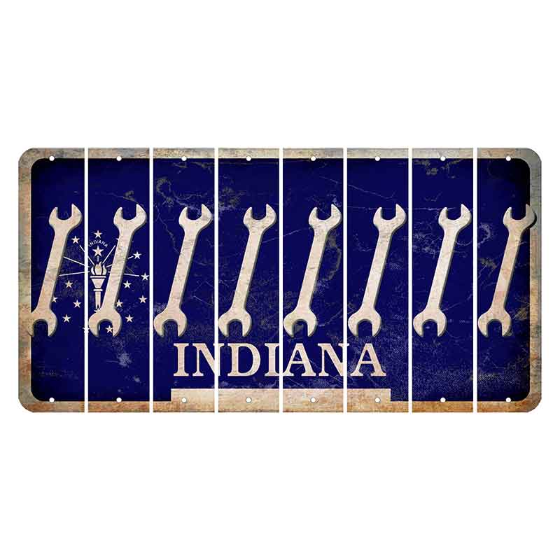 Indiana Blue Cut License Plate Strips (Set of 8)