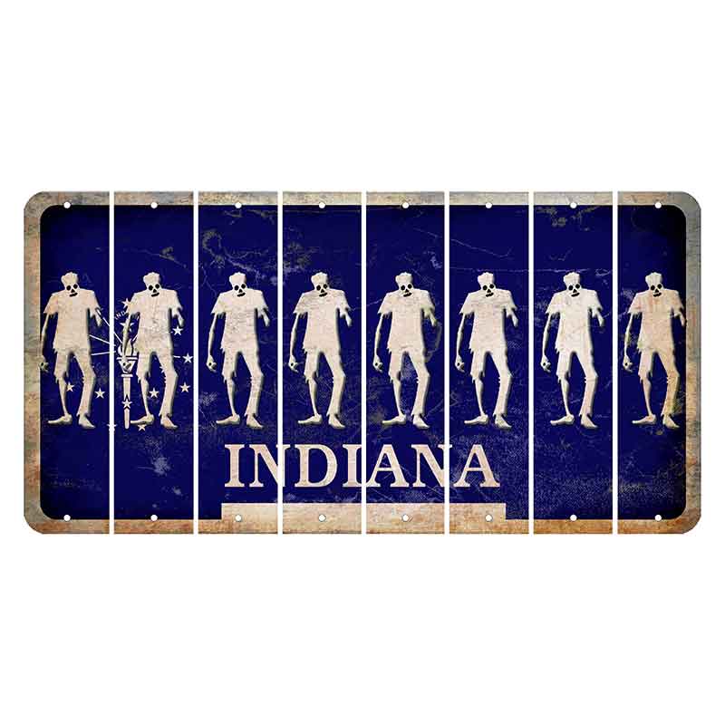 Indiana Blue Cut License Plate Strips (Set of 8)