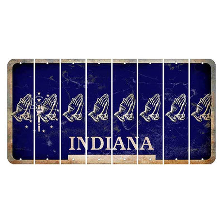 Indiana Blue Cut License Plate Strips (Set of 8)