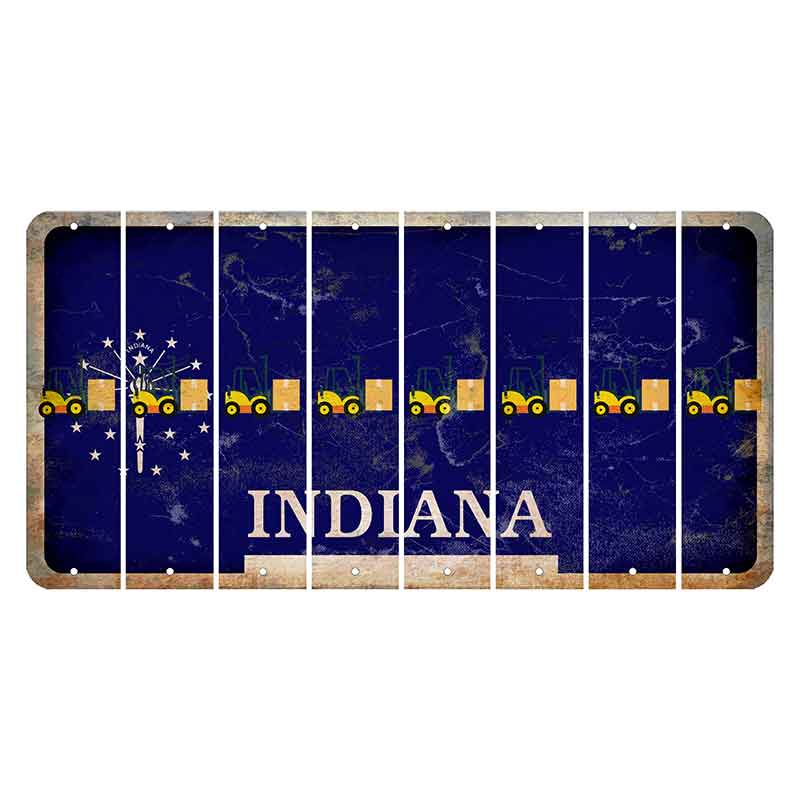 Indiana Blue Cut License Plate Strips (Set of 8)