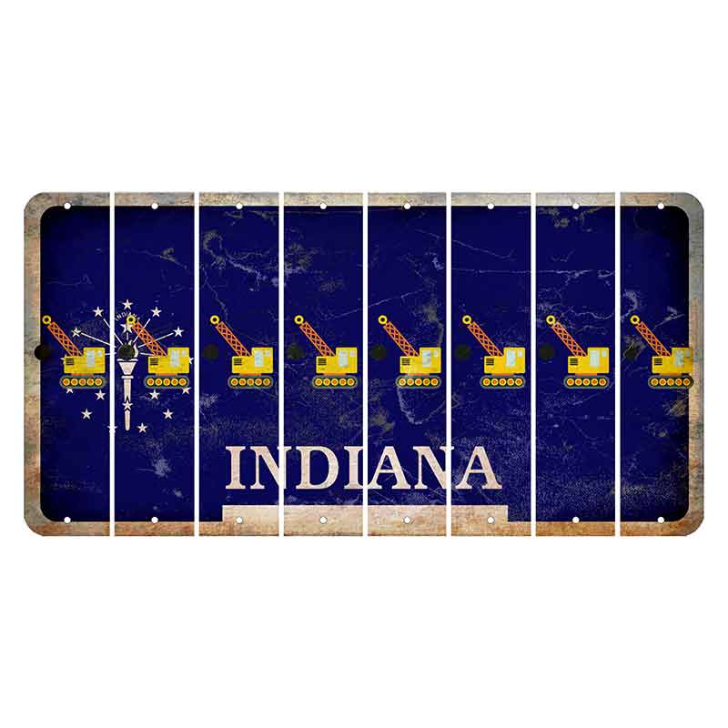 Indiana Blue Cut License Plate Strips (Set of 8)