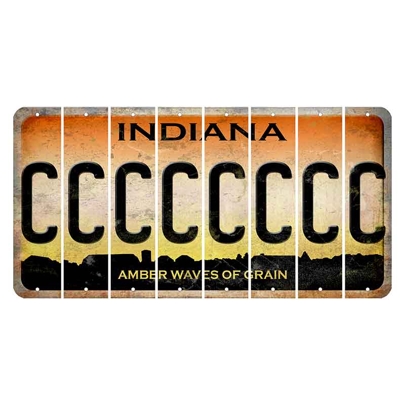 Indiana Amber Wave Cut License Plate Strips (Set of 8) C