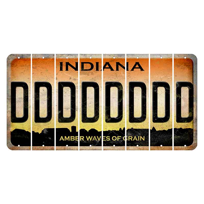 Indiana Amber Wave Cut License Plate Strips (Set of 8) D