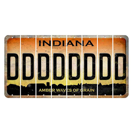 Indiana Amber Wave Cut License Plate Strips (Set of 8) D