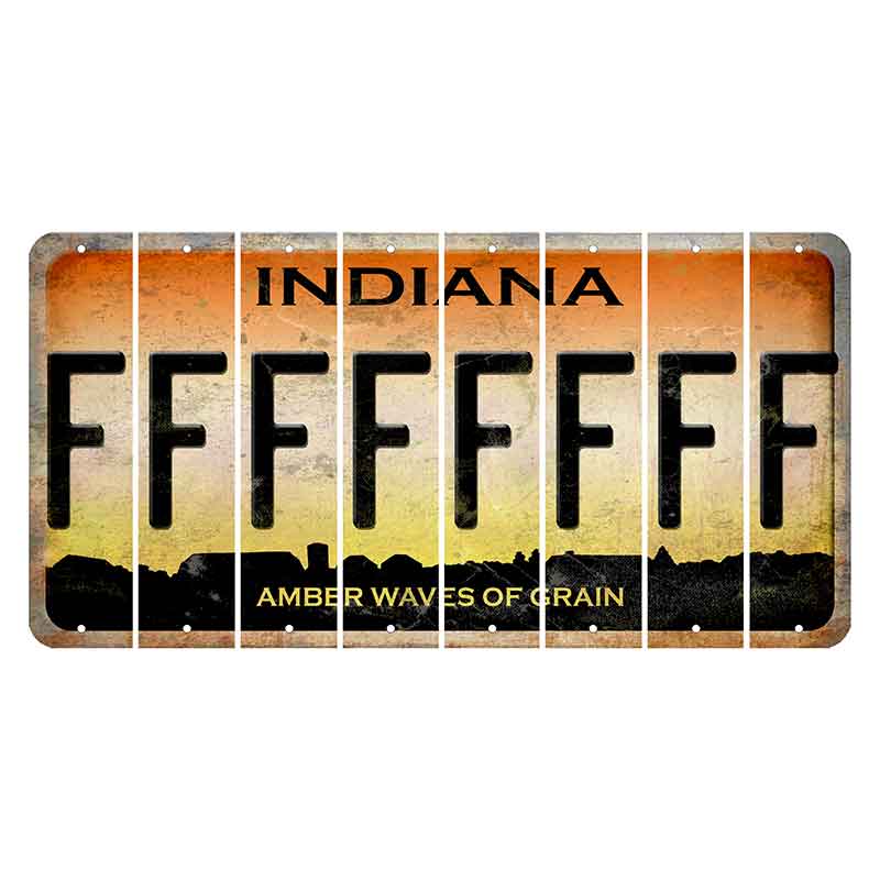 Indiana Amber Wave Cut License Plate Strips (Set of 8) F