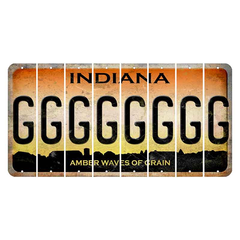 Indiana Amber Wave Cut License Plate Strips (Set of 8) G