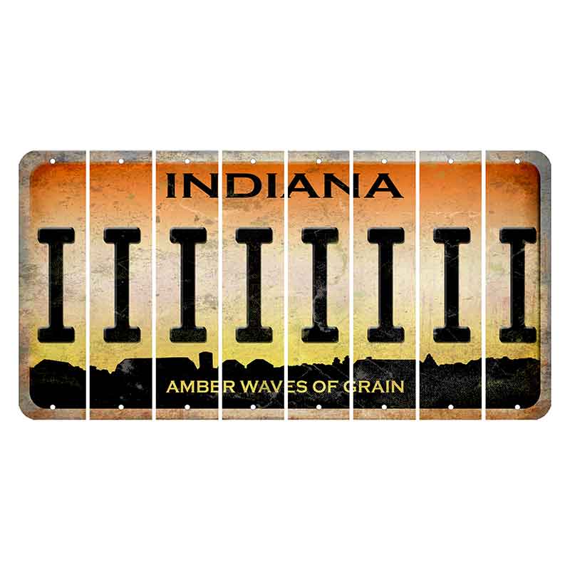 Indiana Amber Wave Cut License Plate Strips (Set of 8) I