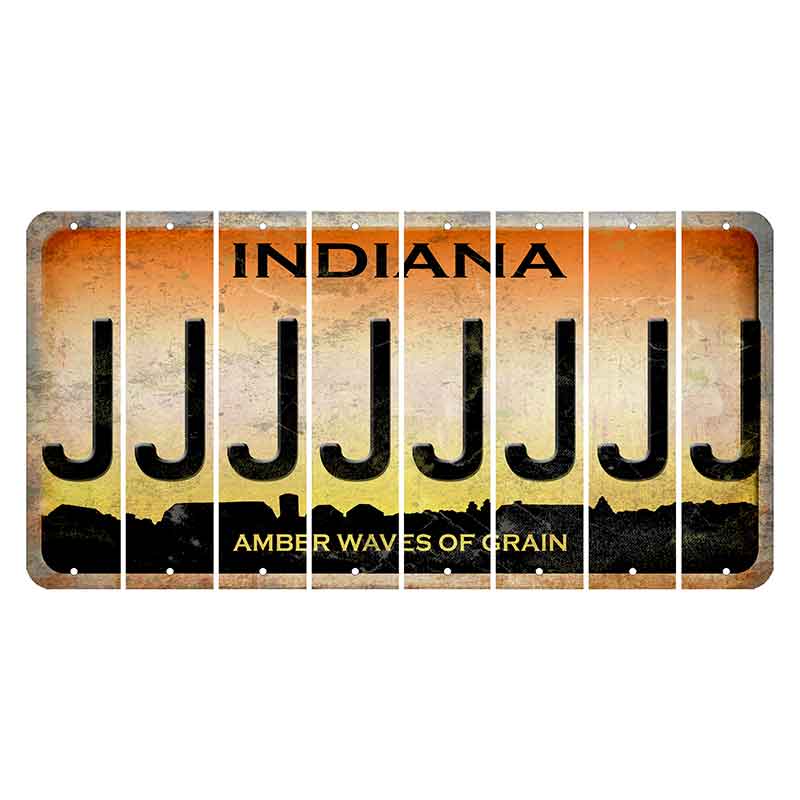 Indiana Amber Wave Cut License Plate Strips (Set of 8) J