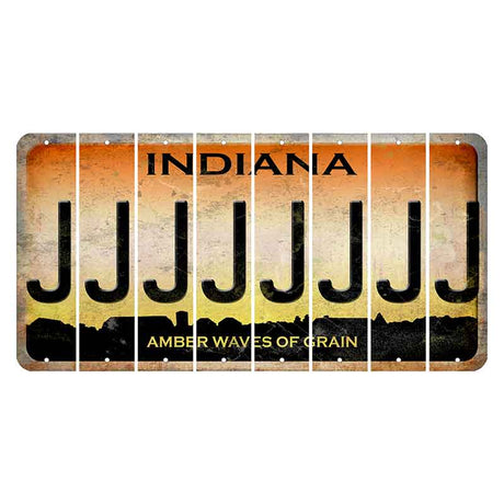 Indiana Amber Wave Cut License Plate Strips (Set of 8) J