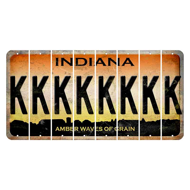 Indiana Amber Wave Cut License Plate Strips (Set of 8) K