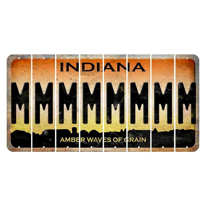 Indiana Amber Wave Cut License Plate Strips (Set of 8) M