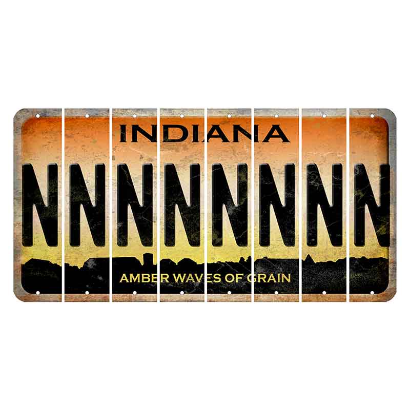 Indiana Amber Wave Cut License Plate Strips (Set of 8) N