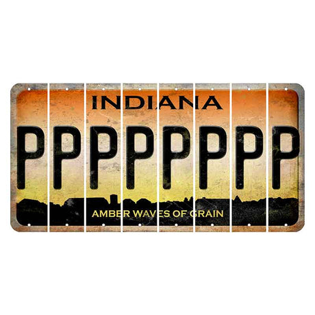 Indiana Amber Wave Cut License Plate Strips (Set of 8) P