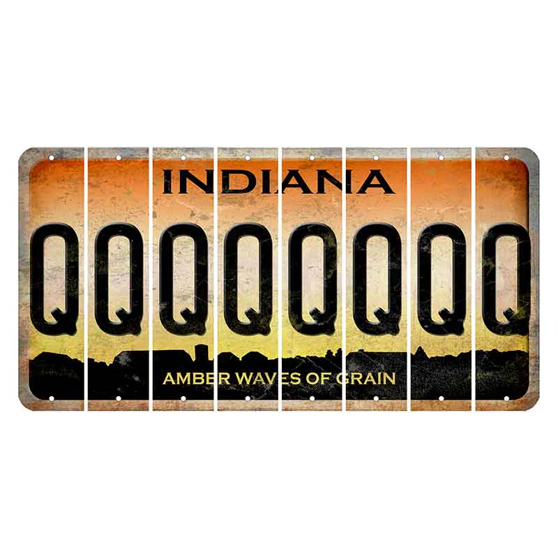 Indiana Amber Wave Cut License Plate Strips (Set of 8) Q