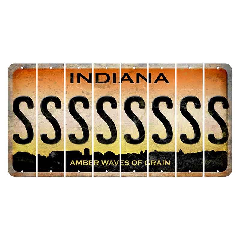 Indiana Amber Wave Cut License Plate Strips (Set of 8) S