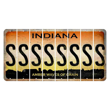 Indiana Amber Wave Cut License Plate Strips (Set of 8) S