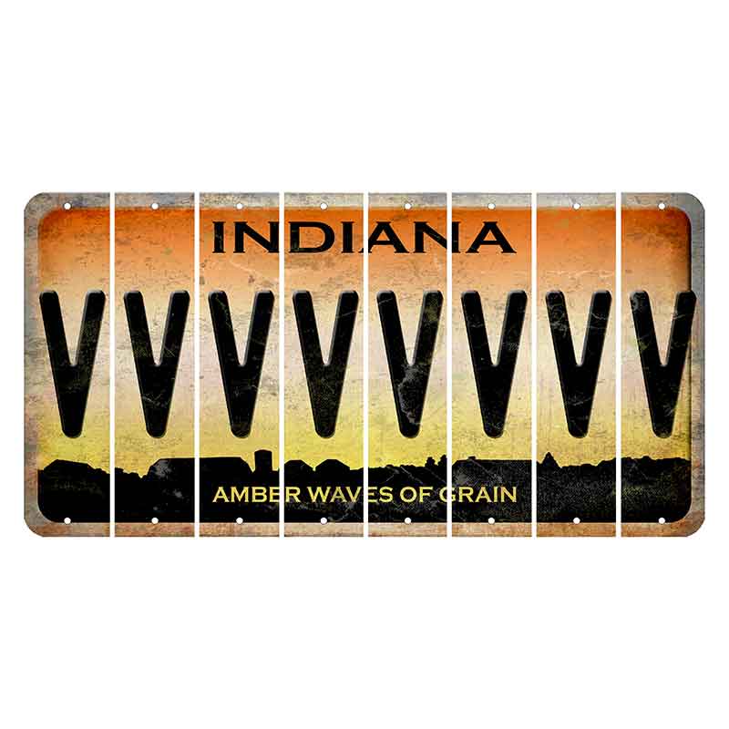 Indiana Amber Wave Cut License Plate Strips (Set of 8) V