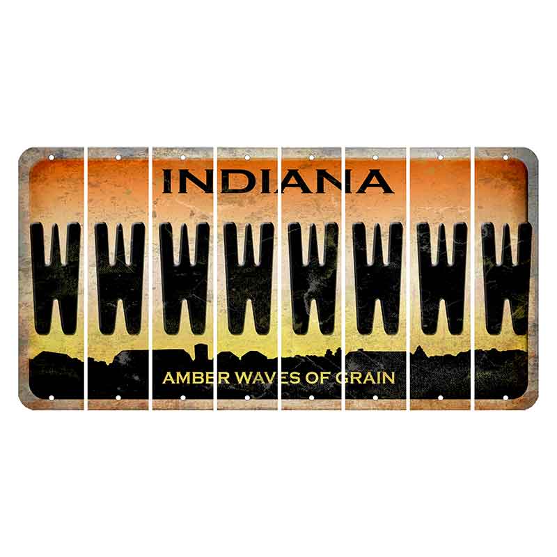 Indiana Amber Wave Cut License Plate Strips (Set of 8) W