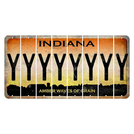 Indiana Amber Wave Cut License Plate Strips (Set of 8) Y