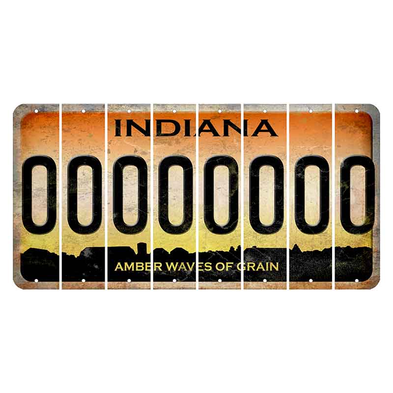 Indiana Amber Wave Cut License Plate Strips (Set of 8)