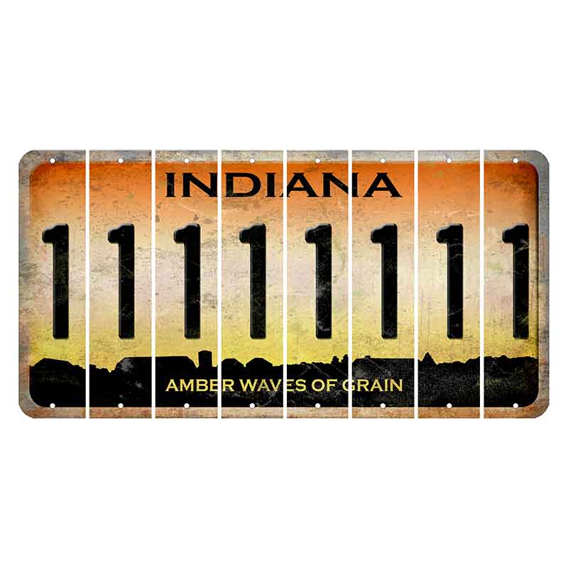 Indiana Amber Wave Cut License Plate Strips (Set of 8) 1