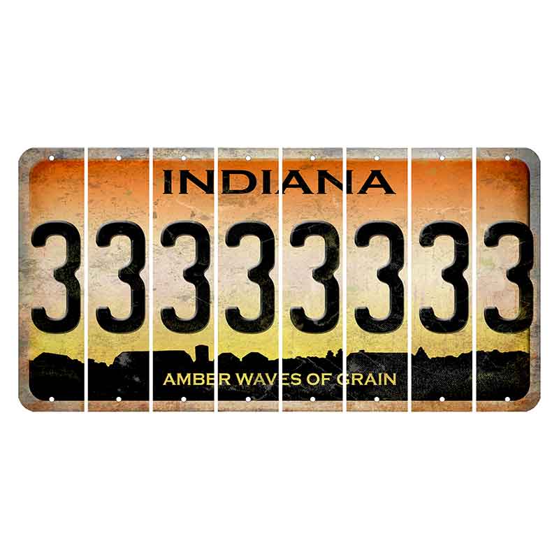 Indiana Amber Wave Cut License Plate Strips (Set of 8) 3