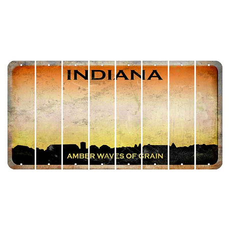 Indiana Amber Wave Cut License Plate Strips (Set of 8) Blank