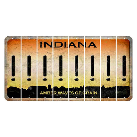 Indiana Amber Wave Cut License Plate Strips (Set of 8) Exclamation Point