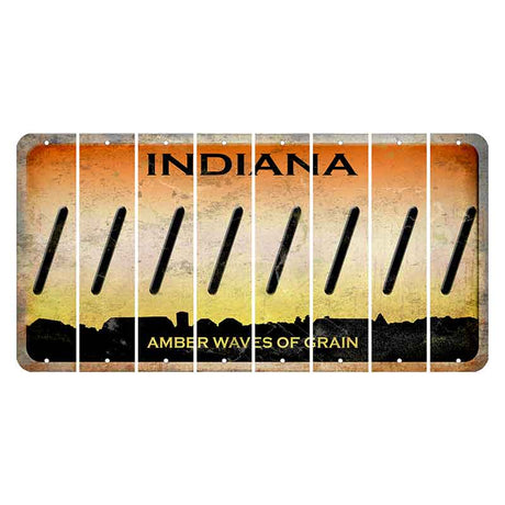 Indiana Amber Wave Cut License Plate Strips (Set of 8) Forward Slash